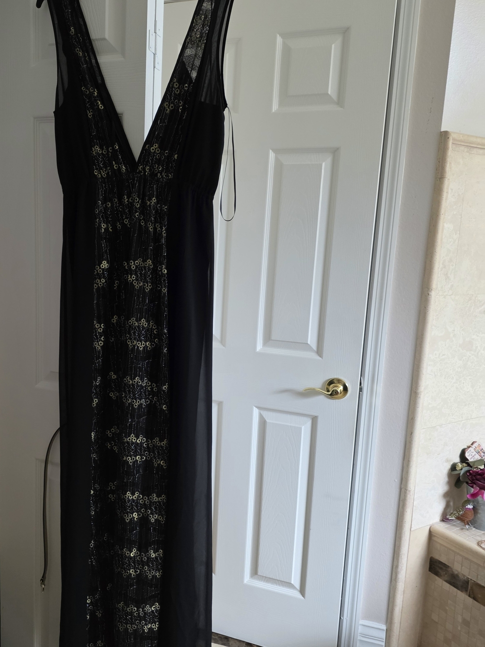 BCBGeneration Black Sequin Maxi Dress
